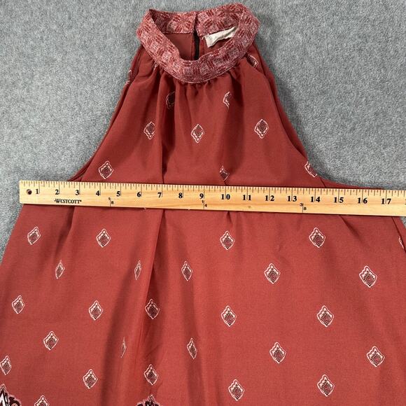 Altar'd State Halter Mini Dress Size Small Rose Print Sleeveless Shift Lined - Picture 6 of 7